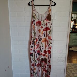 Colorful Mushroom Print Sleeveless Dress